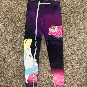 Alice in Wonderland Pink & Purple Graphic Leggings